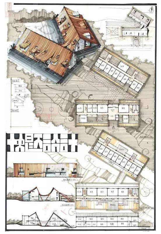 建筑学 | 华元院2018建筑快题精选50张,需要抄绘,学习