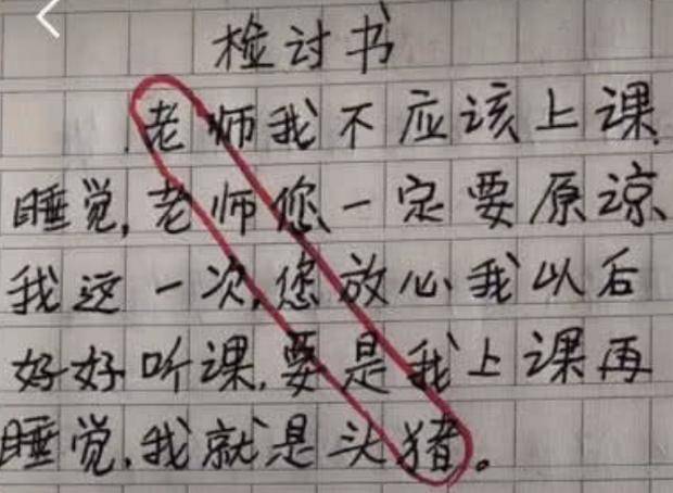 原创小学生检讨书火了老师一眼看破心机跟我玩捉迷藏叫家长