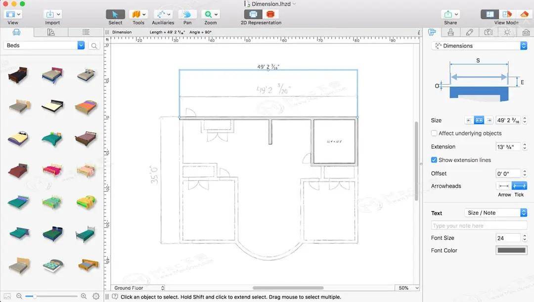 live home 3d pro for mac(3d家居设计软件)_平面图