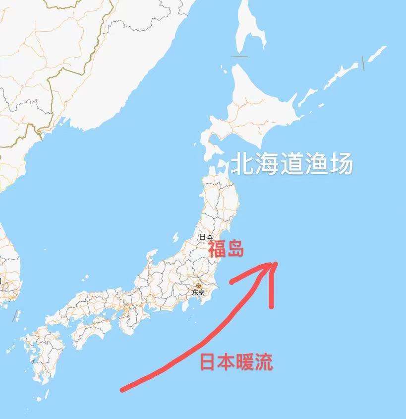 然而,此次福岛核废水的排放,从地图上看,会对北海道渔场造成很大影响