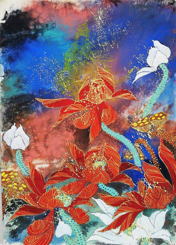 走近泼墨重彩画家蔚芸刘康