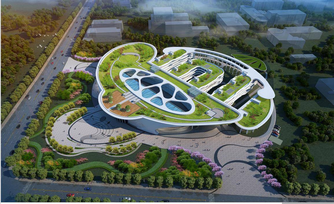 东方贝壳文化博览园效果图.▲建设中的东方贝壳文化博览园.