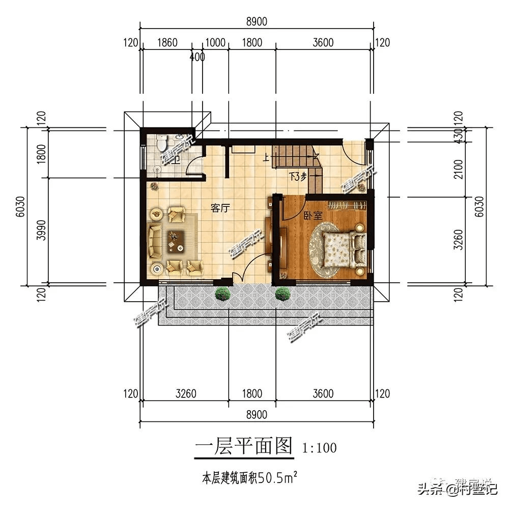 小宅基地别墅图纸5品牌:建房说别墅图纸编号:jf201099,主体毛坯参考