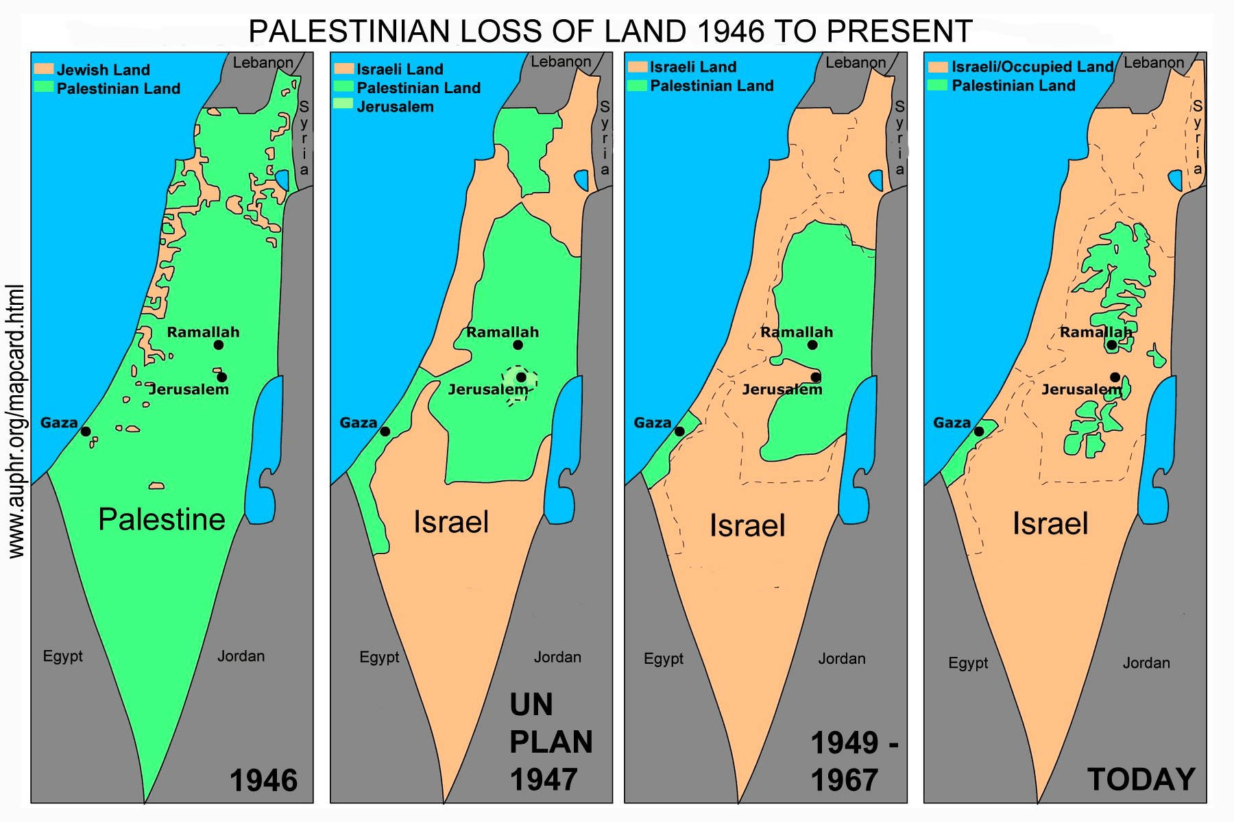 事实四:以色列蚕食巴勒斯坦领土铁证如山.