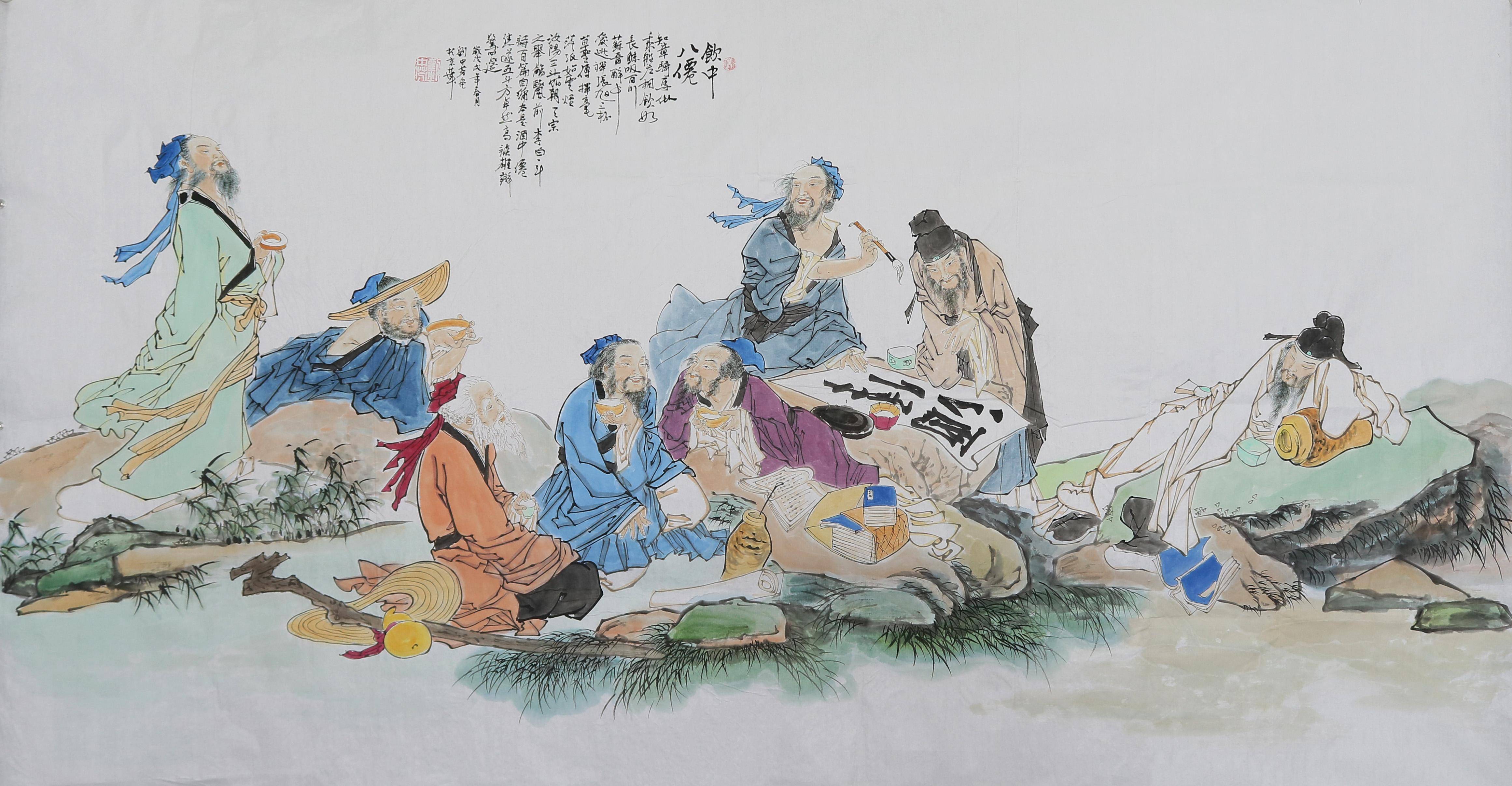 " 唐代诗人杜甫曾写下一首《饮中八仙歌》,运用白描的手法,将当时八位