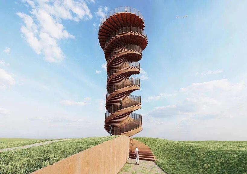 【美华建筑设计】big设计丹麦新标志,螺旋形了望塔