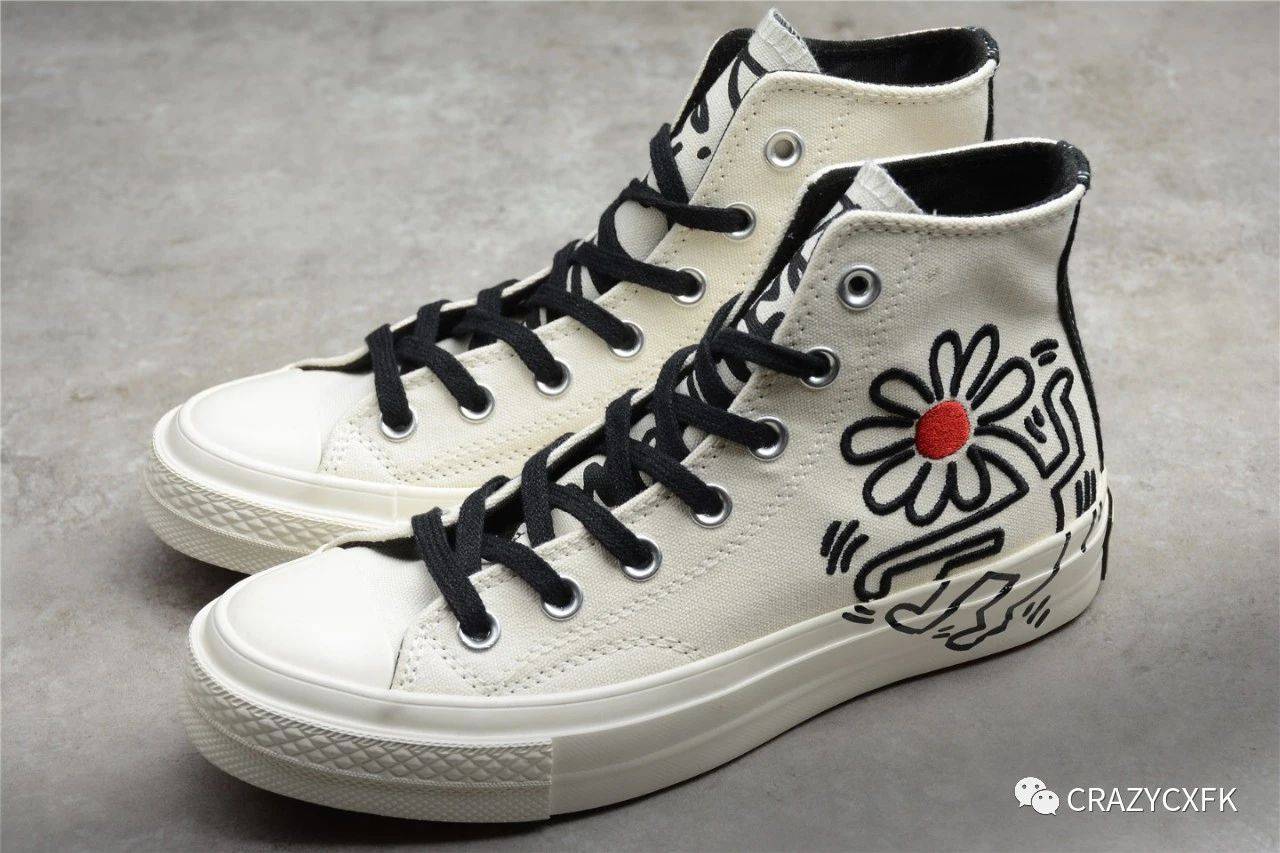 匡威converse 联名凯斯哈林 keith harding keith haring 艺术帆布鞋