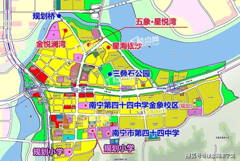 8028亩五象大沙田片区新控规出炉,将建3所学校 1座大桥 三叠石公园