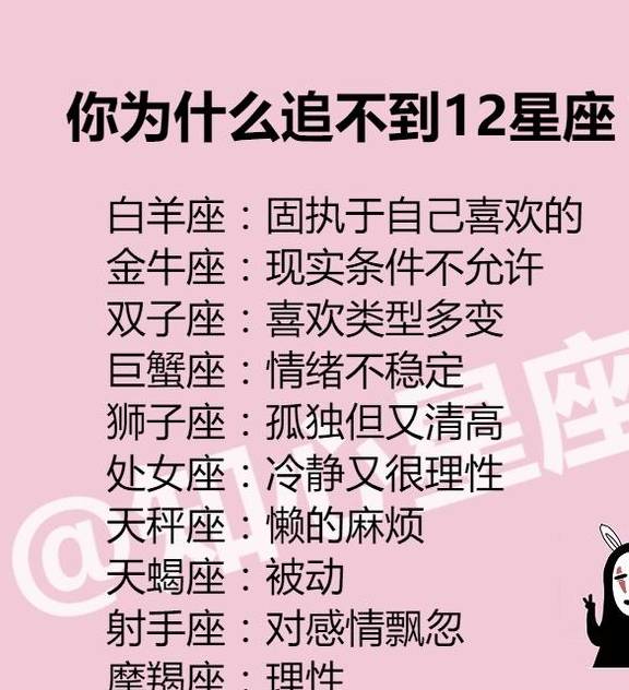 你为什么追不到12星座?