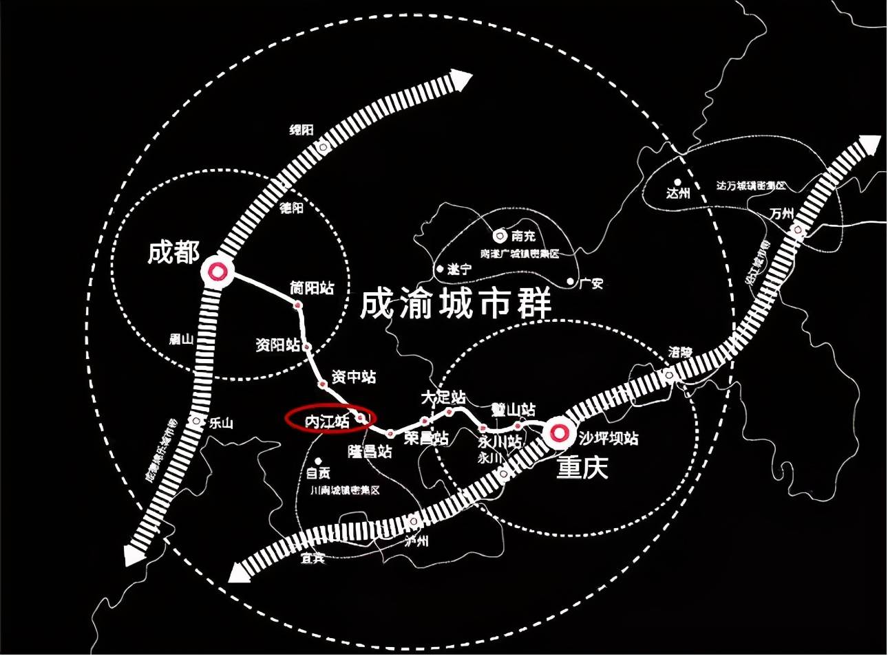 设计时速350公里的成渝高铁正式开通,内江融入"成渝半小时经济圈"