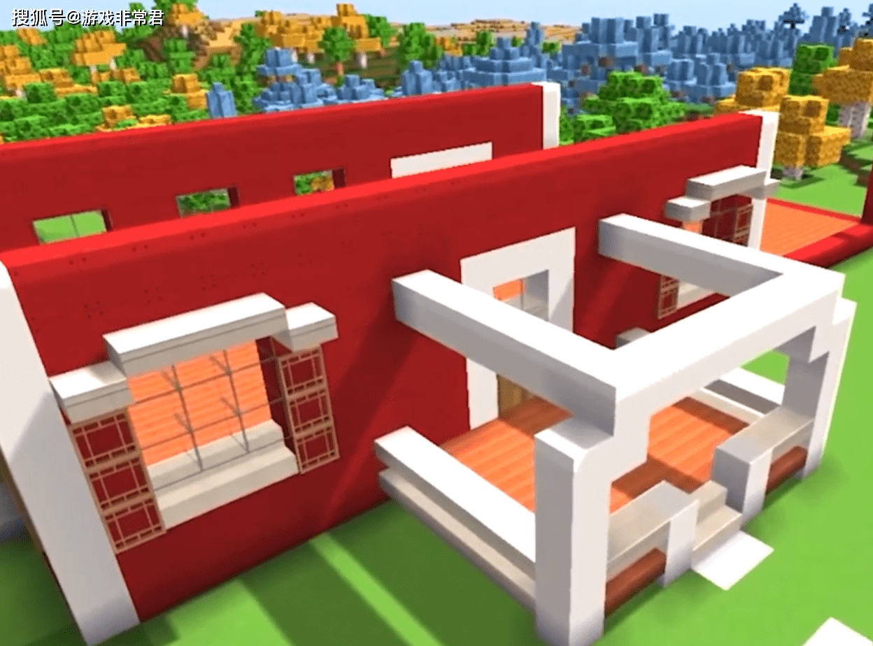 迷你世界:看起来很气派的红砖别墅,新手掌握几点也能搭建出来