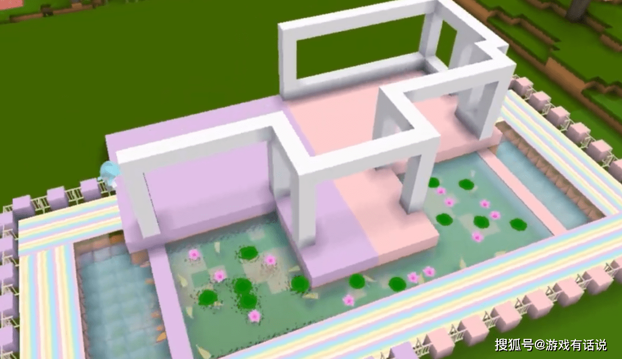 迷你世界:如何搭建颜色对称梦幻别墅?掌握这栋别墅搭建方法即可