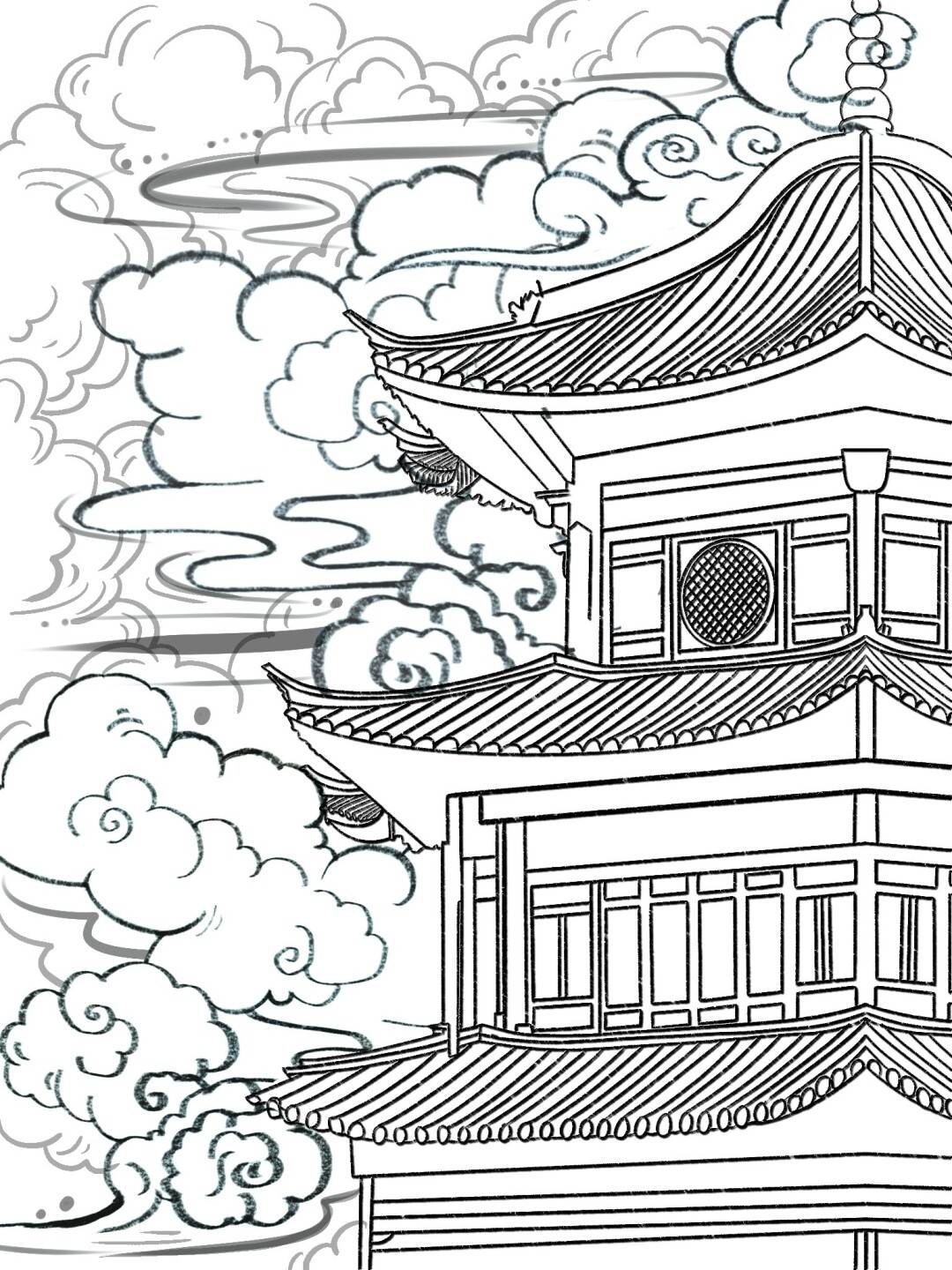 「素材」中国风建筑绘画参考