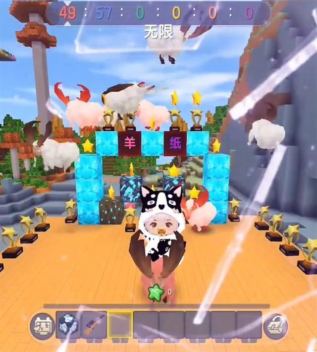 原创迷你世界顶流cp复合羊纸依诺狂撒狗粮最后一波操作太秀了