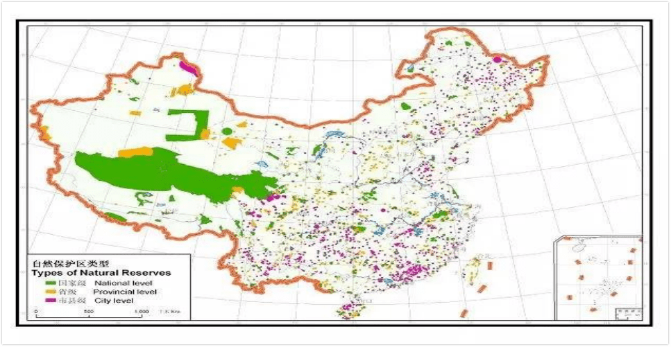 全国重点生态功能区和自然保护地分布图截至目前,我国已建立各级