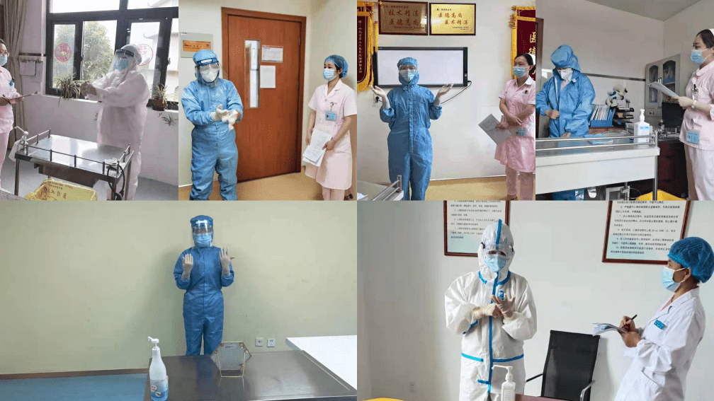 兴化市第三人民医院开展全体医护,医技人员穿脱防护服