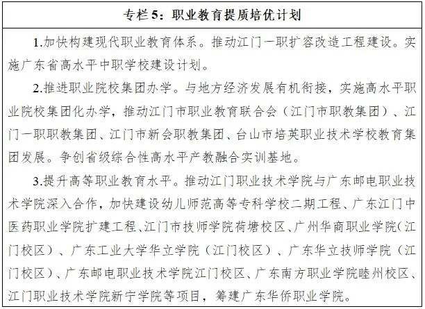 支持广东邮电职业技术学院江门校区,江门职业技术学院新宁学院等项目