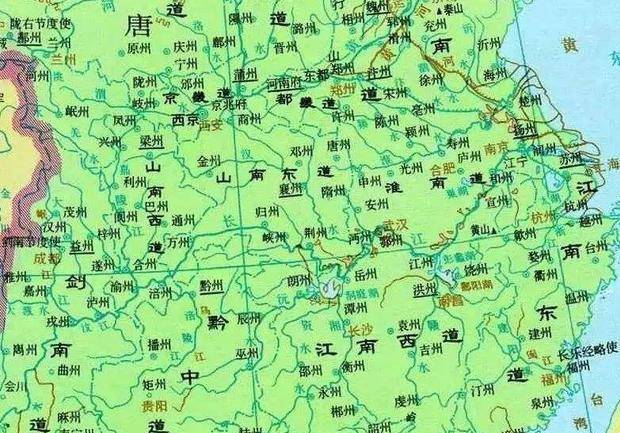 (唐朝局部地图 各种"州)到了宋代时期,州的地位又下降,低于府,而且