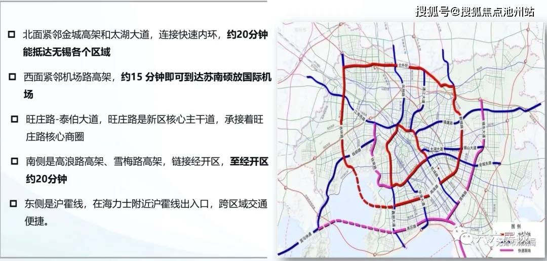 拥有多元路网,北面紧邻金城高架和太湖大道,连接无锡快速内环,约20