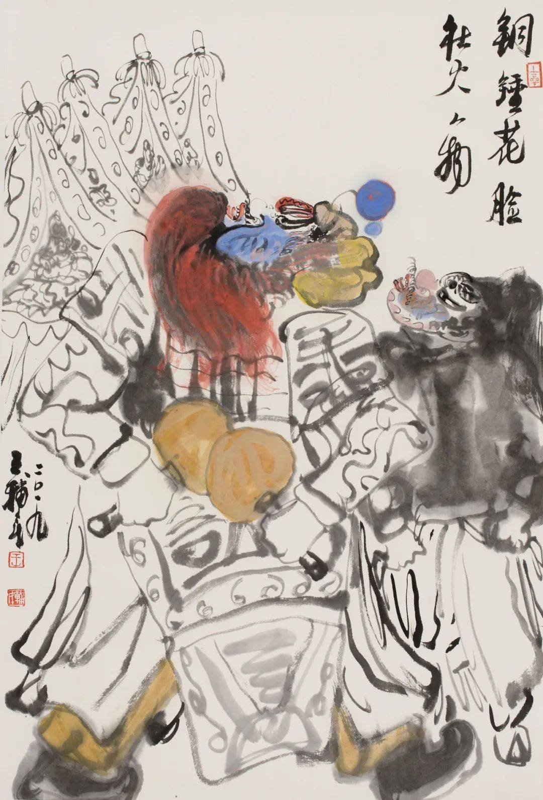 2021顾平《林中自有天籁声》136cm x 68cm 纸本水墨 2020张培生