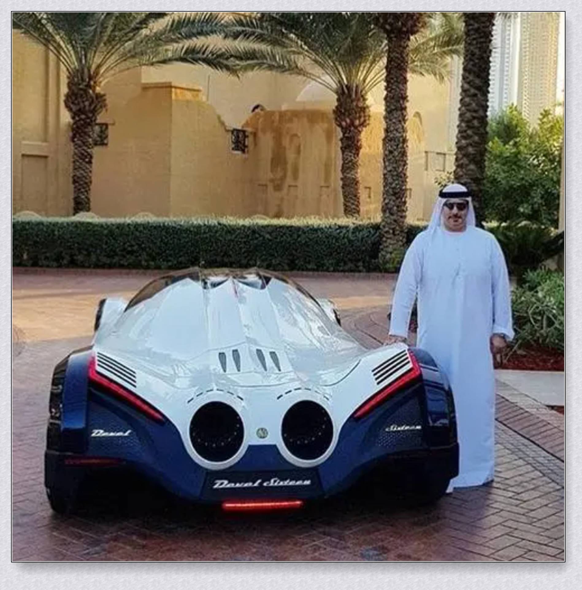 迪拜王子5亿定制跑车能和飞机比速度方向盘长得像八筒