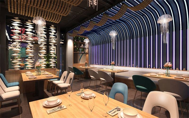 海洋主题餐厅设计,乐清铁定鲜餐厅