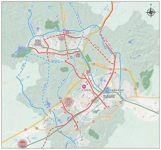 对 ▲"浦江-义乌"路网规划图浦义之间主要通道有g60杭金衢高速,浦义