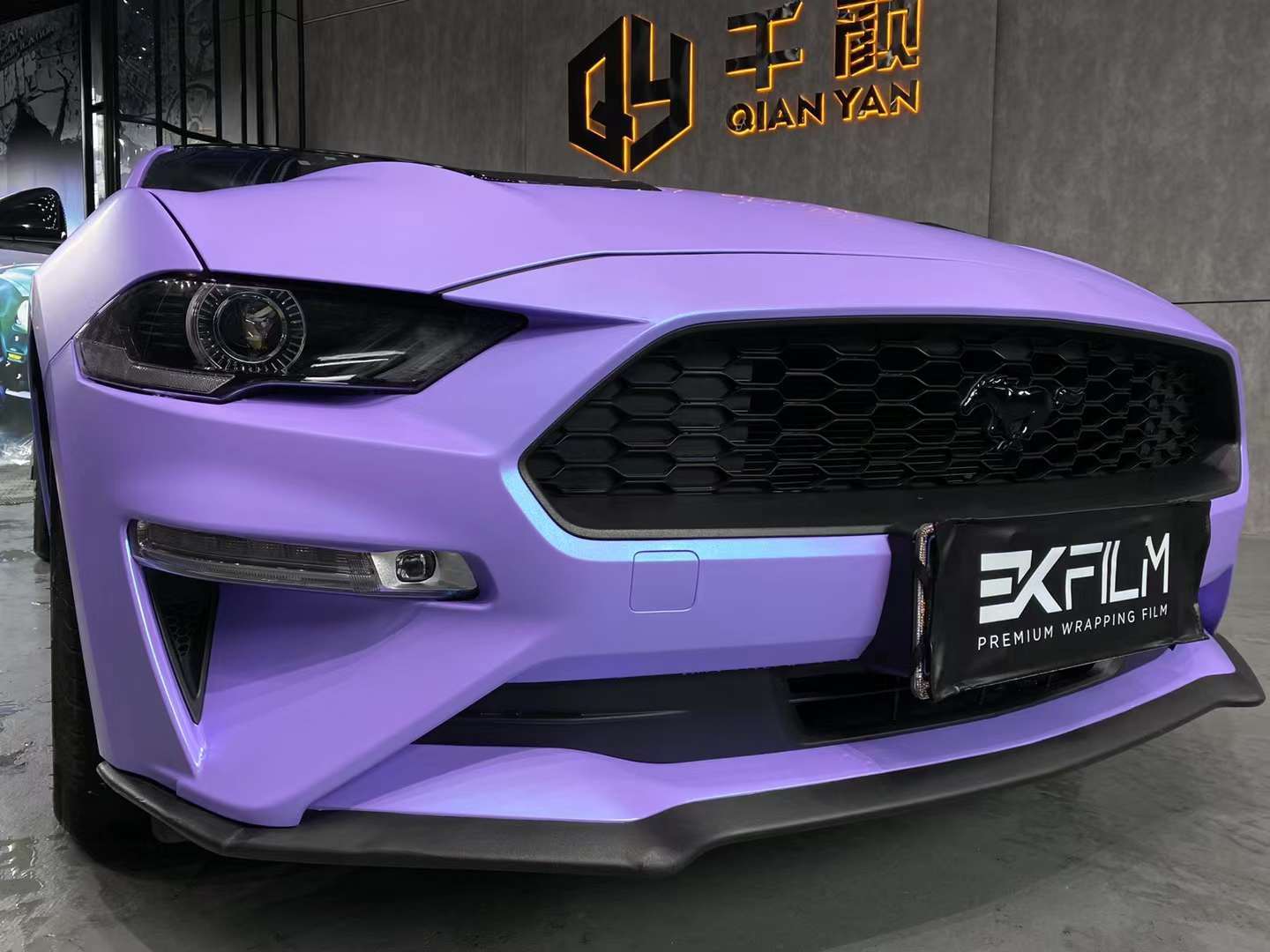 福特mustang汽车贴膜ekfilm-ek改色膜陶瓷冰川蓝