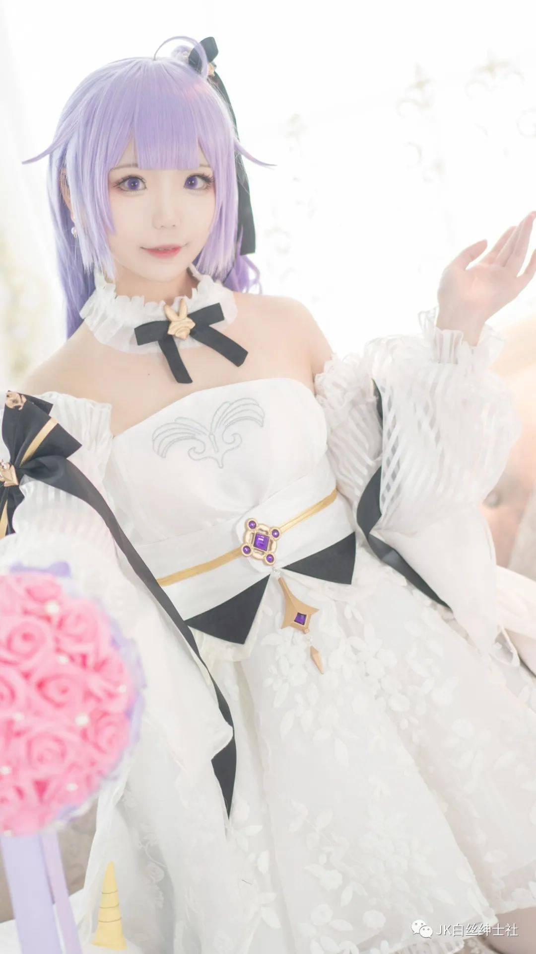 cos:碧蓝航线独角兽婚纱cos正片@凌乱