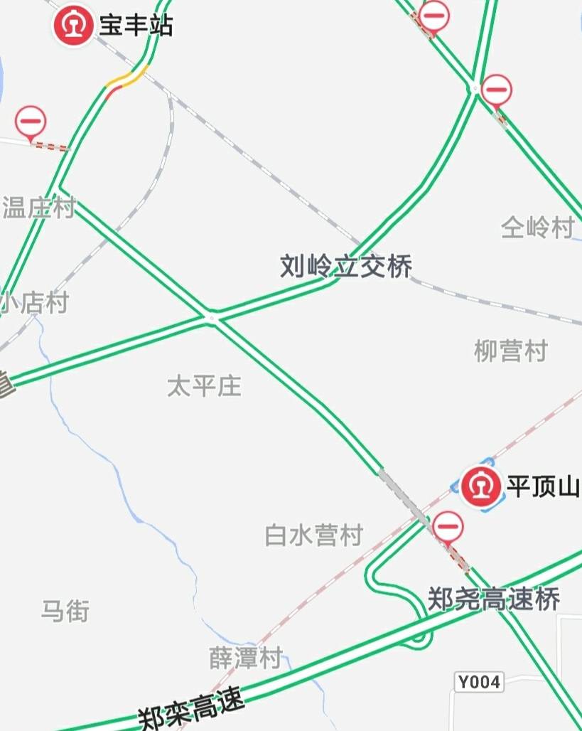 上图平顶山西站的地理位置,位于郑栾高速北侧.