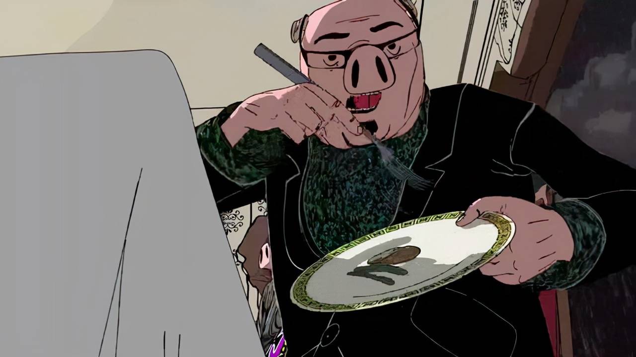 黑色讽刺动画:《少数人的晚餐》_食物