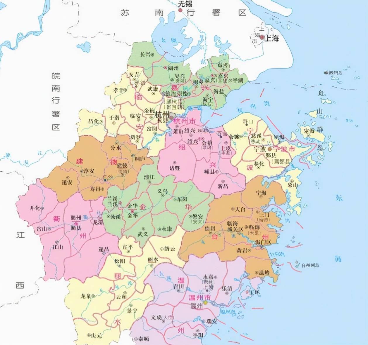 浙江省的区划调整中国23个省之一为何有11个地级市