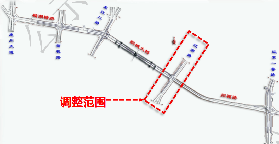 方案一:取消原堤路结合道路,同时堤下路由规划单向两车道调整为双向六