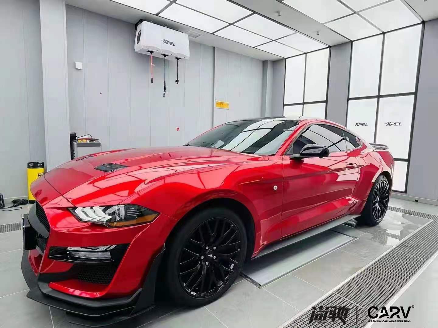 野马汽车贴膜卡孚改色膜pet魂动红_搜狐汽车_搜狐网