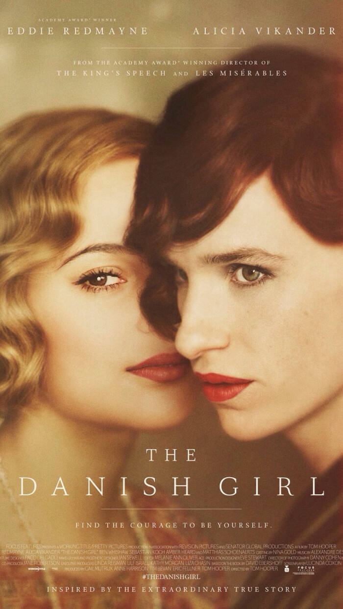 《丹麦女孩》(the danish girl)电影宣传海报