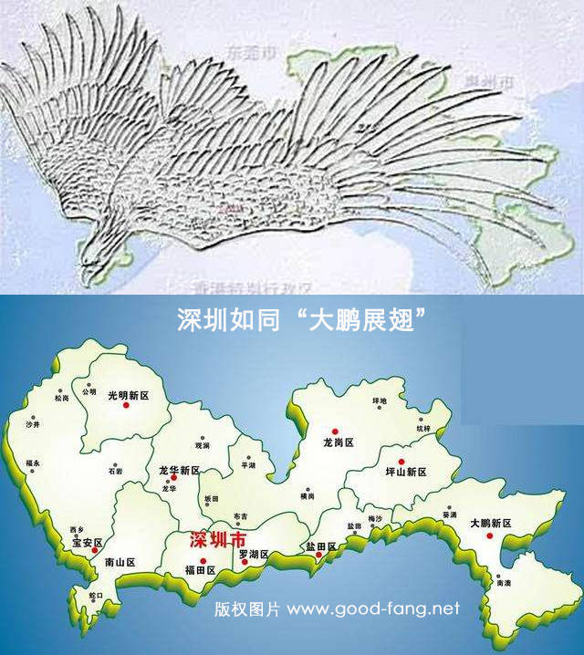 深圳恰如"大鹏展翅"目前罗湖,福田土地告急创造了无数伟岸城市的奇迹