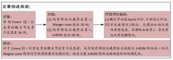 组配式假体与一体式假体修复croweⅣ型发育性髋关