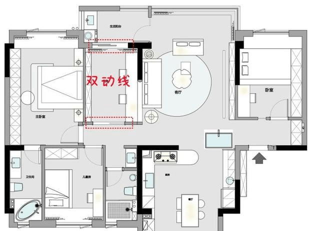 怪不得现在流行双动线设计了四通八达不用绕路全屋也敞亮