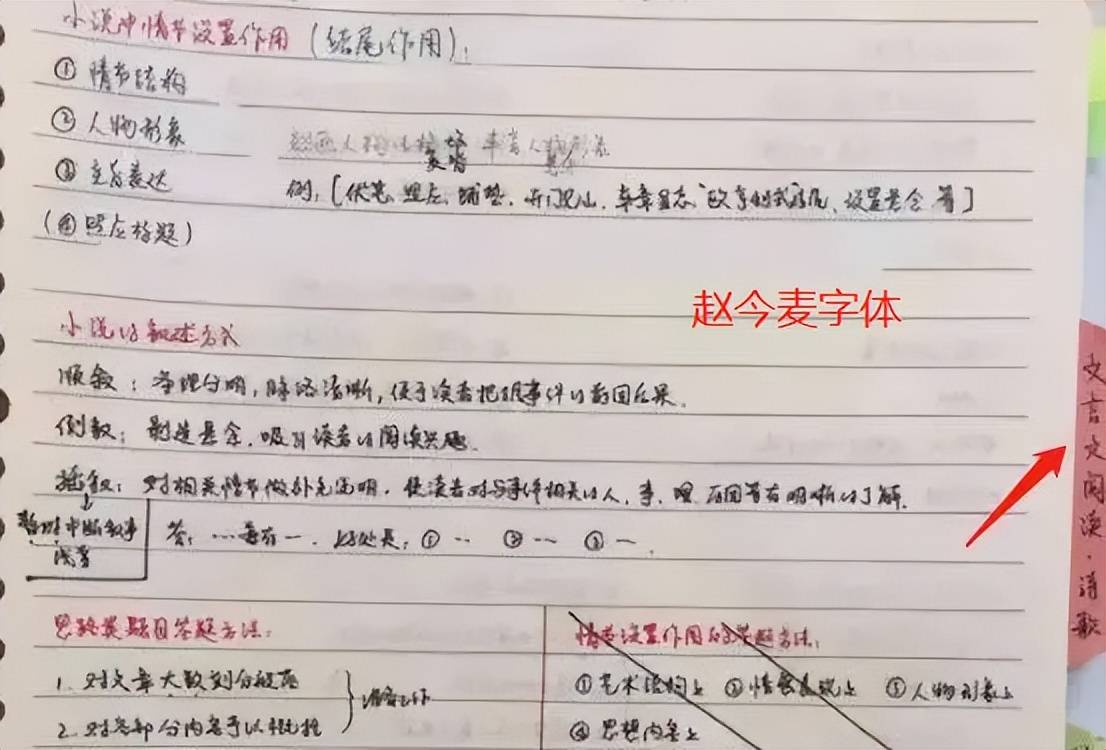 学霸的笔记本向来都是同学们学习的目标,而赵今麦的课堂笔记,便成了