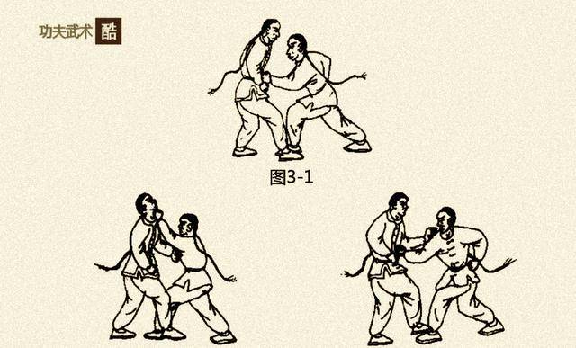 紧接着,我方趁敌腹部被击而向前弯腰低头之机,左拳顺势上抄,以左抄拳