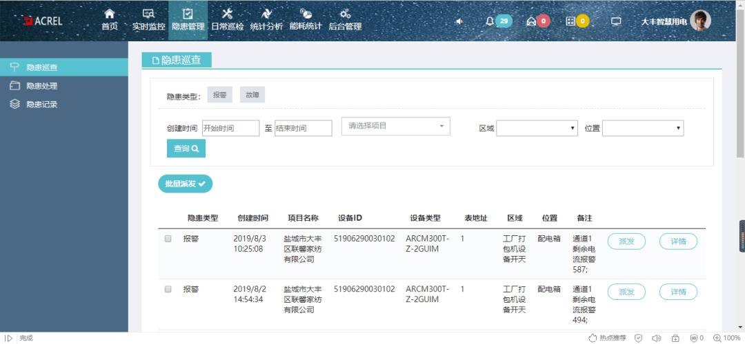 安科瑞平安用电办理云平台应用在盐城市的建立项目中