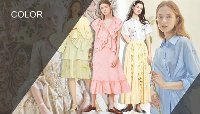 【POP时尚服装趋势网】典雅粉蜡色服装设计师品牌色彩综合分析