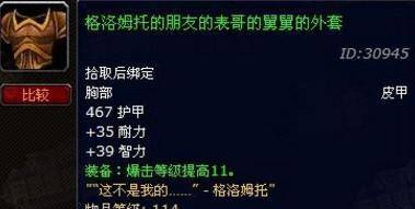 魔兽世界，那些带吐槽的黄字配备，来领会一下