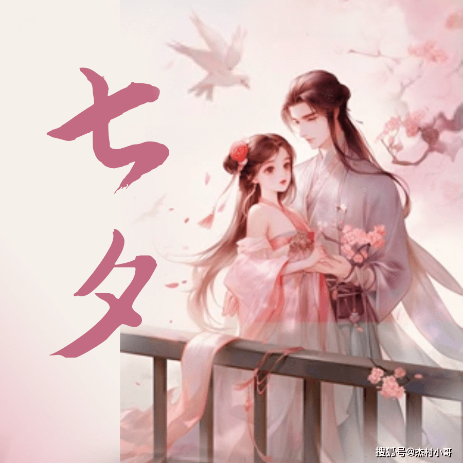 原创七夕情人节快乐祝福图片带字，2023七夕祝福语简短优美