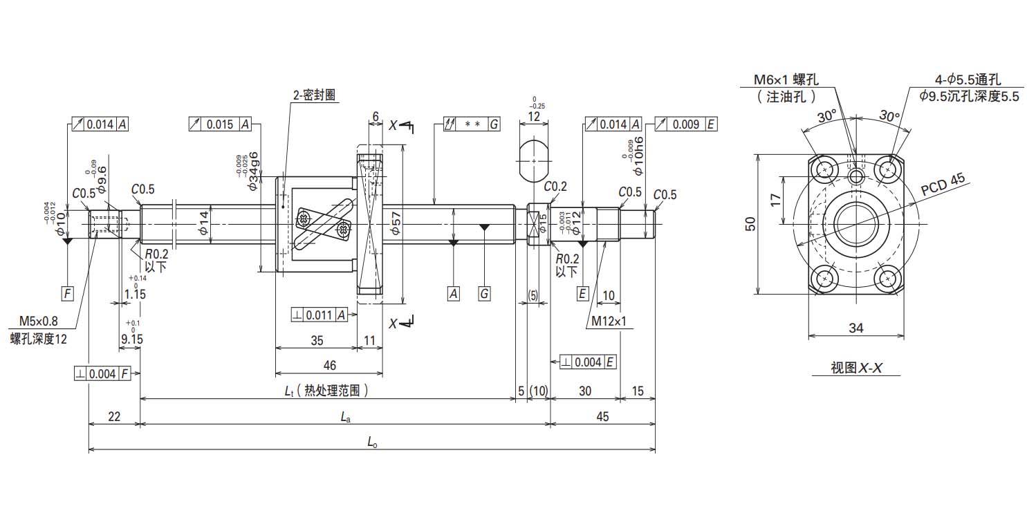 NSK 滚珠丝杠 小型FA系列 MA FA SA系列 W1405FA 3P C5Z8 江苏勃曼工业控制技 螺母 长度 精度