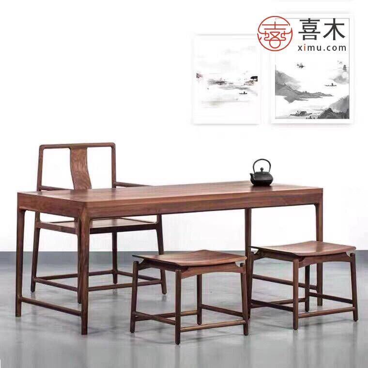 极简雅奢:胡桃木大板茶桌的独特魅力