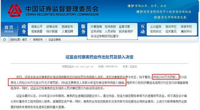 造假300亿，顶格罚款60万，千亿白马股财务造假被