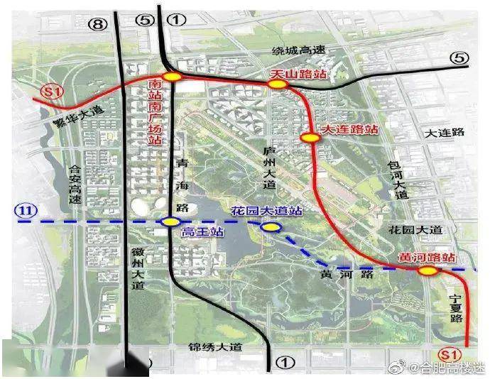 合肥岗集2025年规划图,合肥岗集规划2030图 通岗集!合肥地铁s1号线走向确定!中央公园段最
