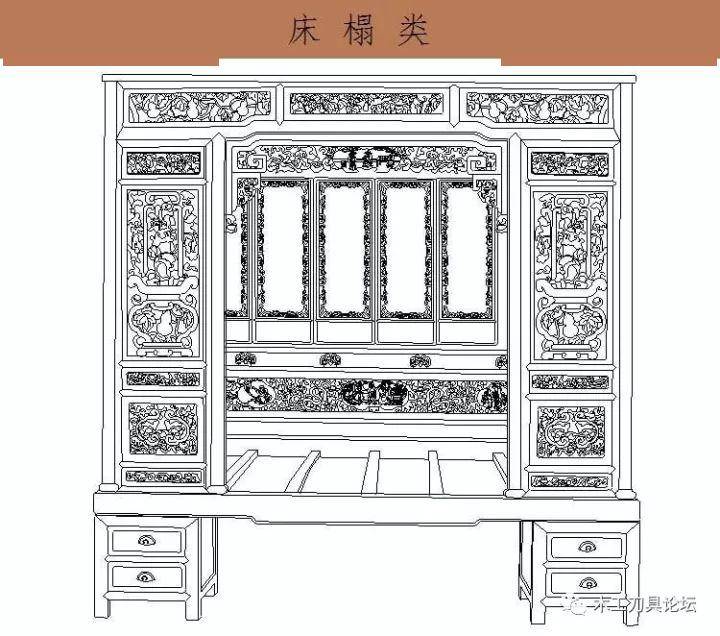cad家具明清中式古典家具资料图集_俯视图