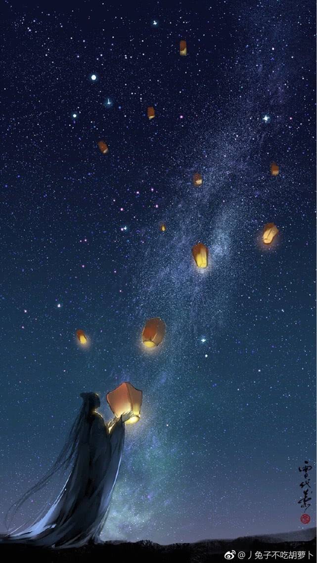 星空下的公子壁纸愿我如星君如月夜夜流光相皎洁